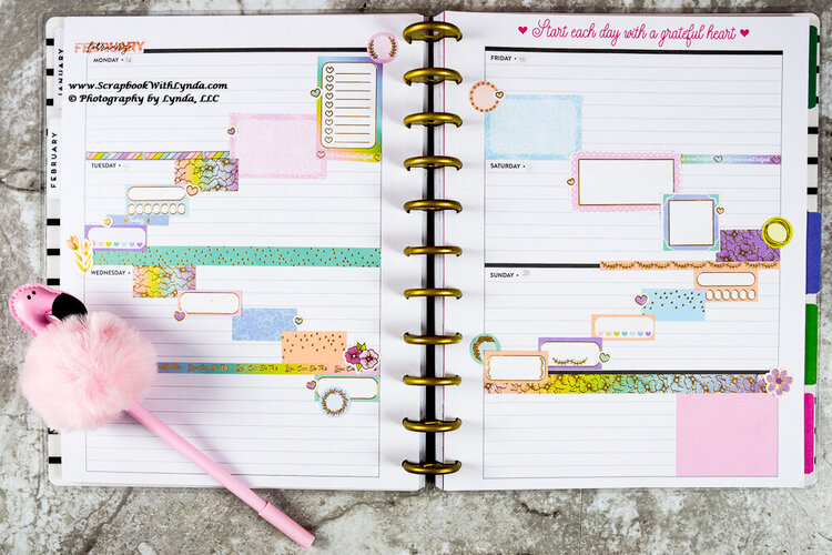 Hearts and Pastel Planner Spread for Valentine&#039;s Day