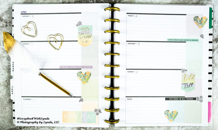 Hearts and Flowers Planner Spread