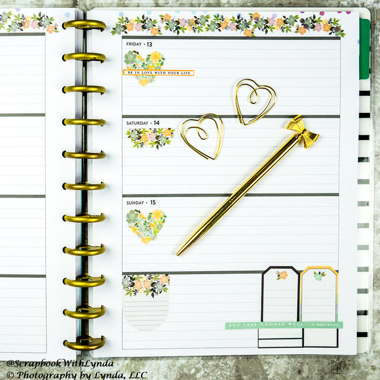 Hearts and Flowers Planner Spread