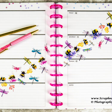 Dragonfly and Bumble Bee Planner Spread