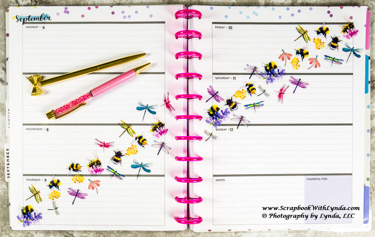 Dragonfly and Bumble Bee Planner Spread