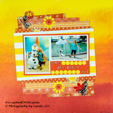 Disney Olaf Layered Mat Scrapbook Layout