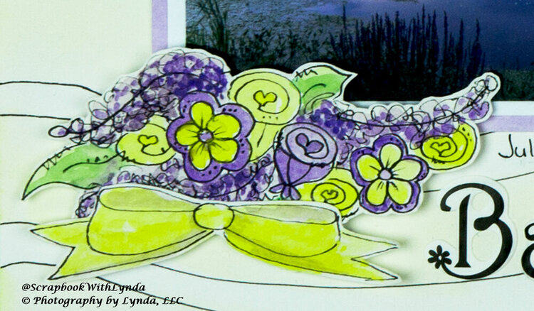 Hand Drawn Flower Bouquets Scrapbook Layout