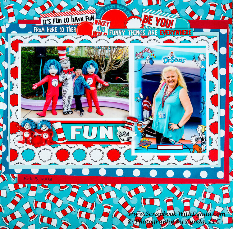Cat in the Hat with Thing 1 &amp; Thing 2 Scrapbook Layout