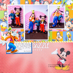 Mickey Mouse & Goofy at Disney / Epcot Scrapbook Layout