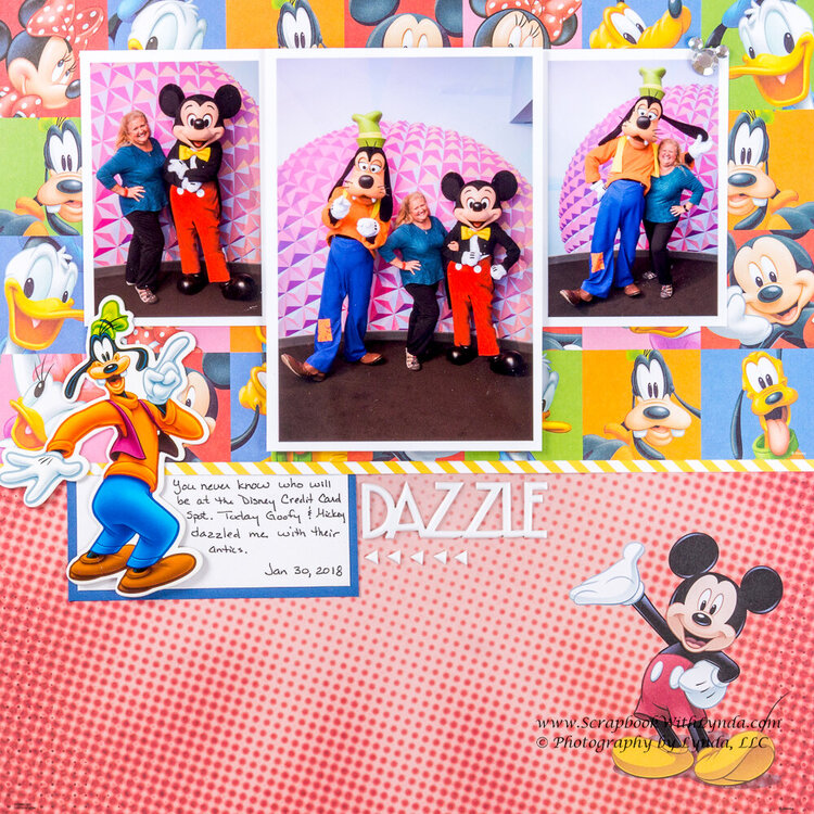 Mickey Mouse &amp; Goofy at Disney / Epcot Scrapbook Layout