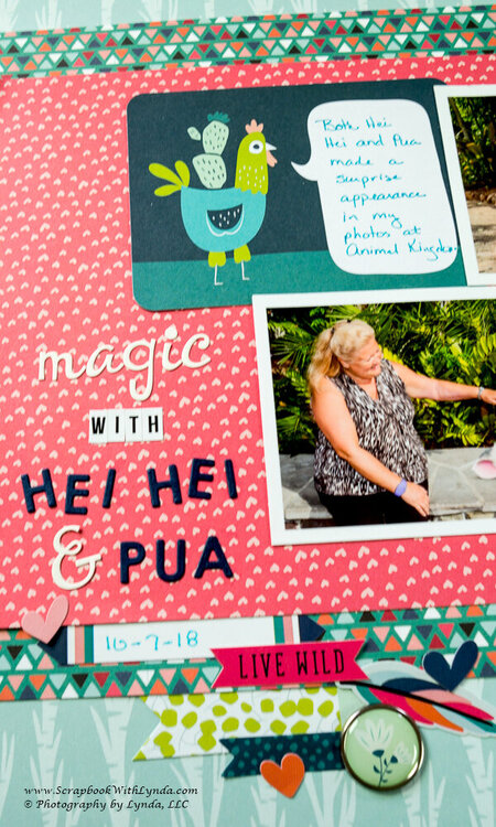 Hei Hei and Pua Scrapbook Layout with Pocket Cards