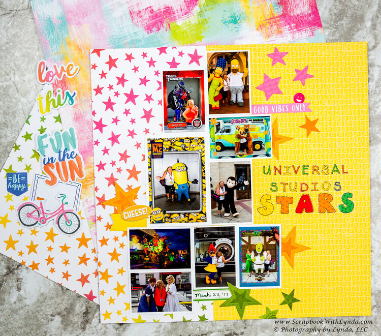 Universal Orlando Double Page Scrapbook Layout