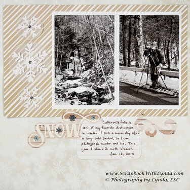 Tone on Tone Scrapbook Layout about Snow