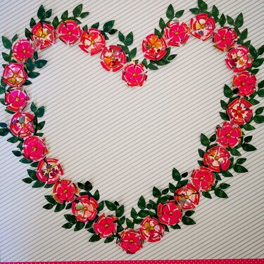 Heart Wreath using PaperPassionPosh Flower cut file