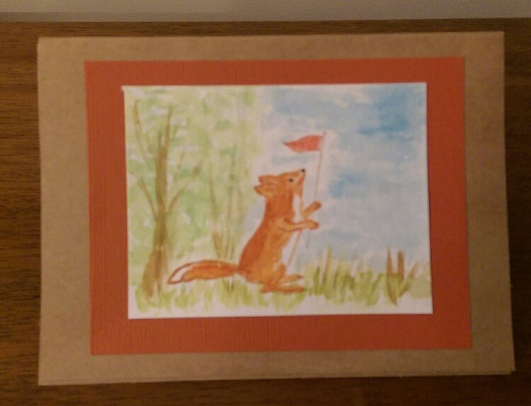 Create a scene watercolor fox
