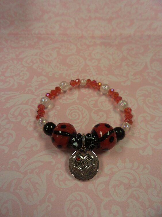 Ladybug Love Bracelet for friends granddaughter for Valentine&#039;s Day