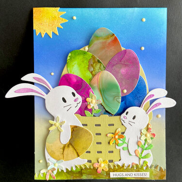 Easter Egg Basket with Bunnies