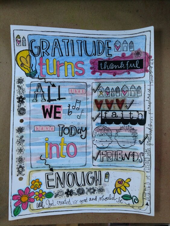 Gratitude Art journaling
