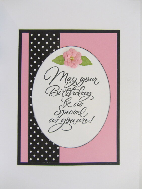 50 Birthday Card with Pink Roses
