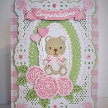 Baby Card with Roses