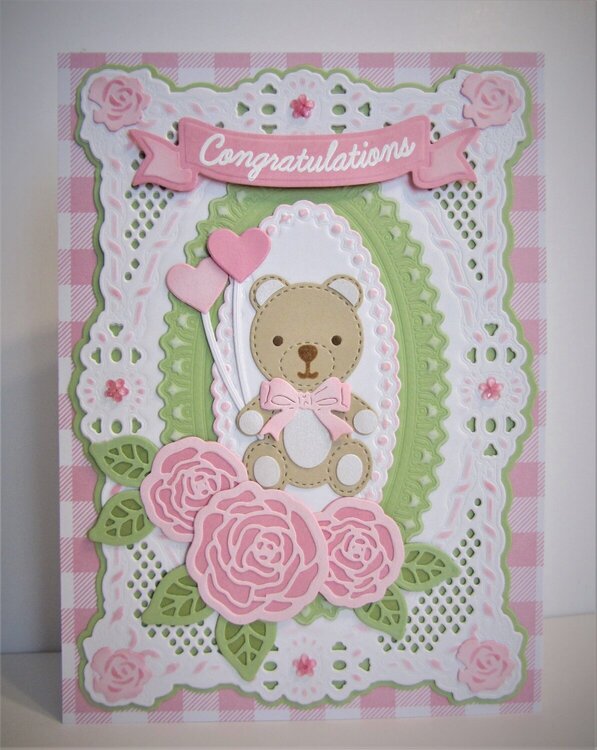 Baby Card with Roses