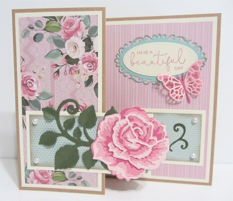 Rose Z-Fold Card