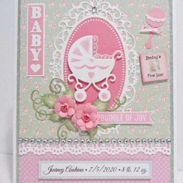 Baby Girl Card with Buggy