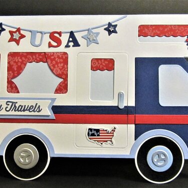 Red White Blue Camper Card