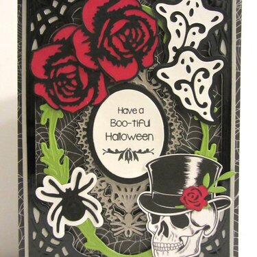 Gothic Halloween Card with Roses
