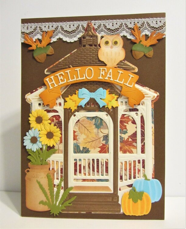 Fall Gazebo Card with Owl