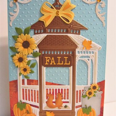 Fall Gazebo Card With Squirrel