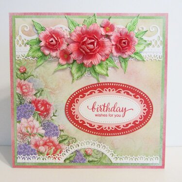 Birthday Card with Peonies