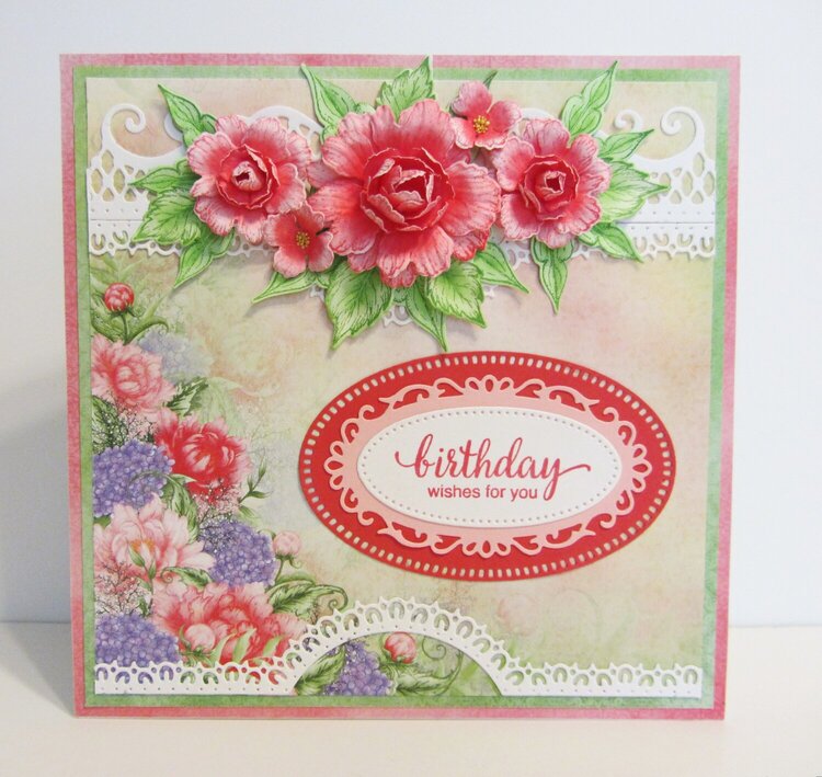 Birthday Card with Peonies