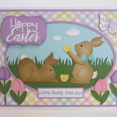 Bunnies and Chicks Easter Card