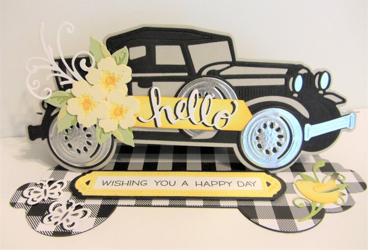 Classic Car Easel Card with Hello
