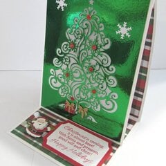 Foil Tree Tea Light Candle Christmas Card