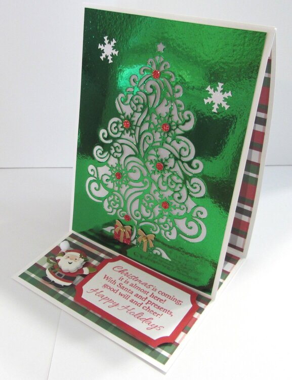 Foil Tree Tea Light Candle Christmas Card