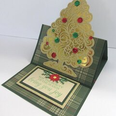 Gold Tree Easel Christmas Card