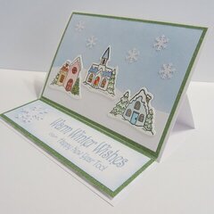 Winter Village Easel Card
