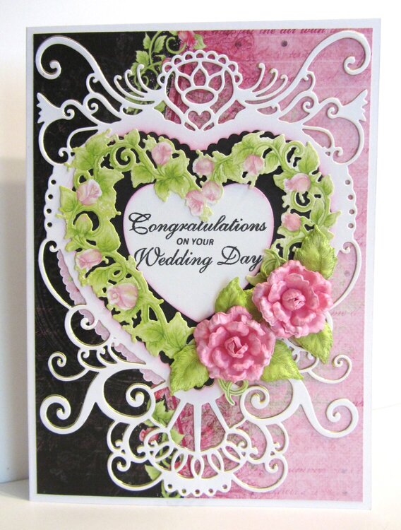 Decorative Heart Wedding Card