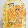Fall Card with Owl in Tree