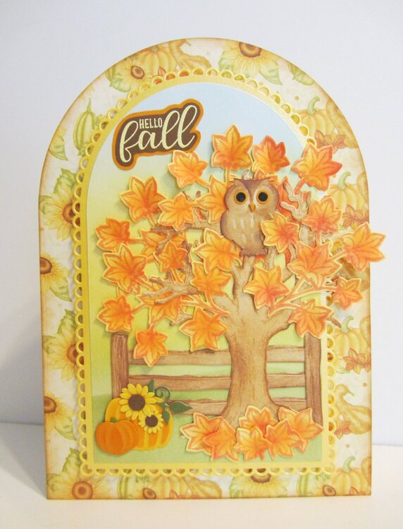 Fall Card with Owl in Tree