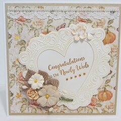 Wedding Card with Pumpkin and Roses