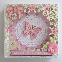 Lace Concertina Card with Doily