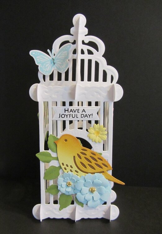 Multi-Flower Bird Cage Card