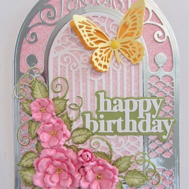 Gateway Birthday Card with Pink Flowers