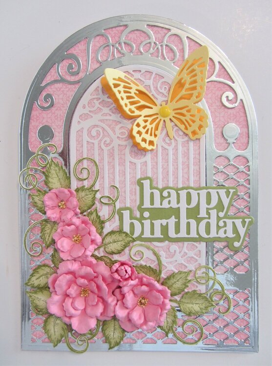 Gateway Birthday Card with Pink Flowers