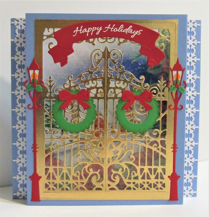 Gate Card with Christmas Wreathes