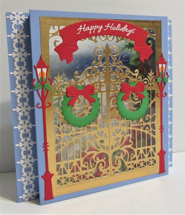 Gate Card with Christmas Wreathes