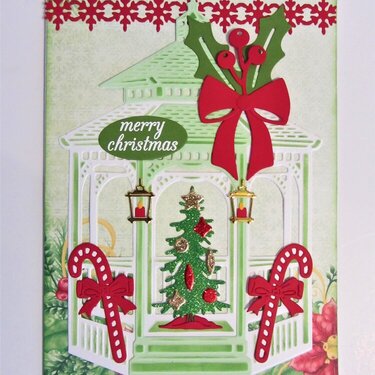 Gazebo with Tree Christmas Card