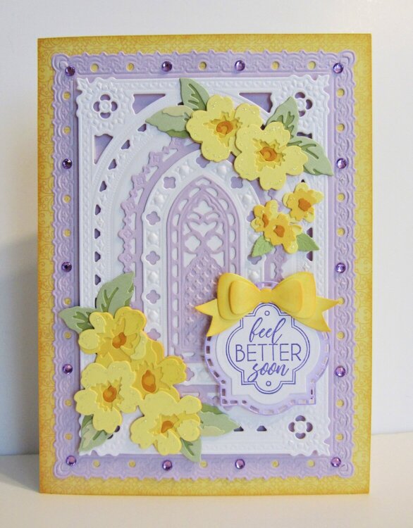 Get Well Card with Yellow Flowers