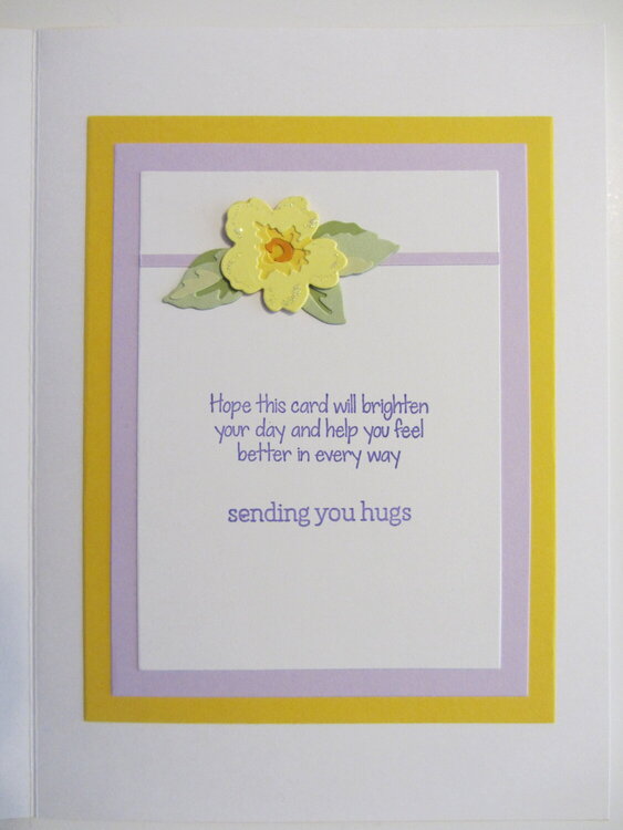 Get Well Card with Yellow Flowers