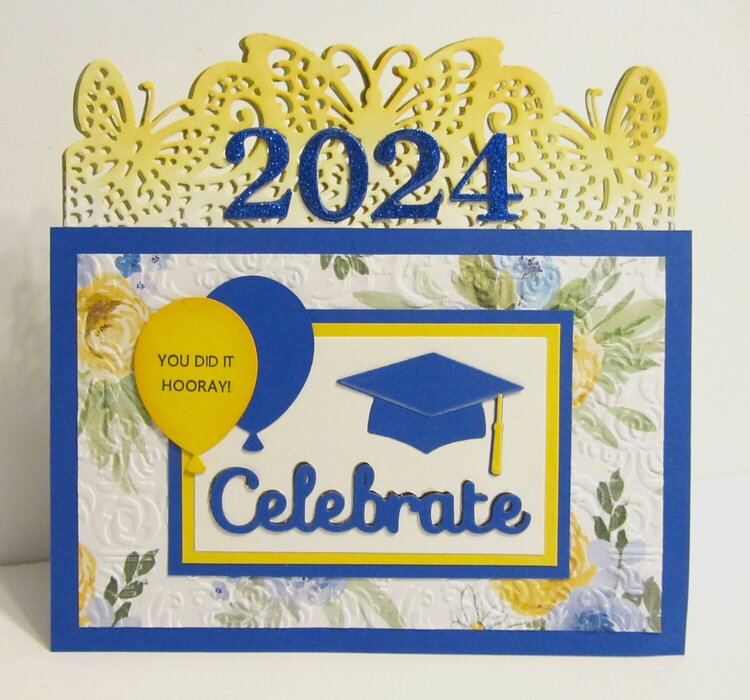 Graduation Card with Butterfly Border