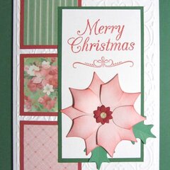 Pink Poinsettia Christmas Card